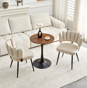 Set tavolo e sedie 60 cm in MDF beige e metallo nero per 2, stile moderno