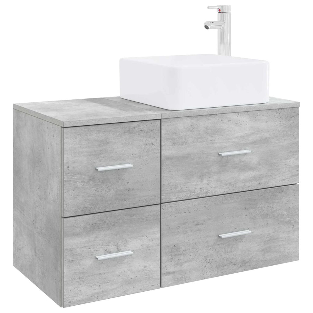 Set di mobili per il bagno 2 pz Grigio Cemento 3403979