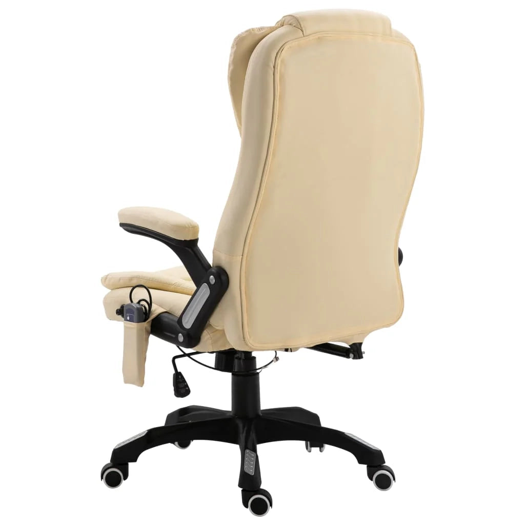 Sedia da ufficio/poltrona/sedia da studio/sedia da computer/sedia da massaggio in similpelle color crema 02_0024007
