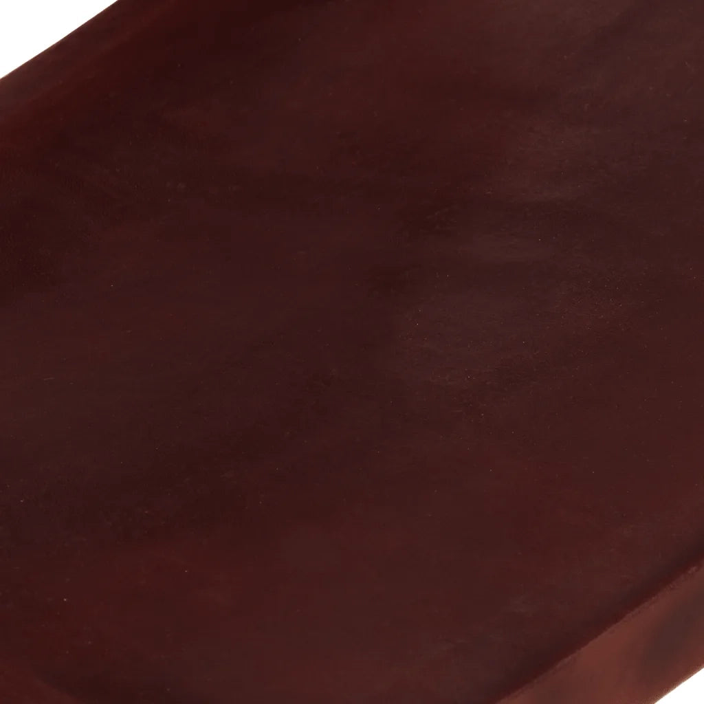 Poltrona | Sedia Relax Rilassante Pieghevole Marrone Scuro in Vera Pelle