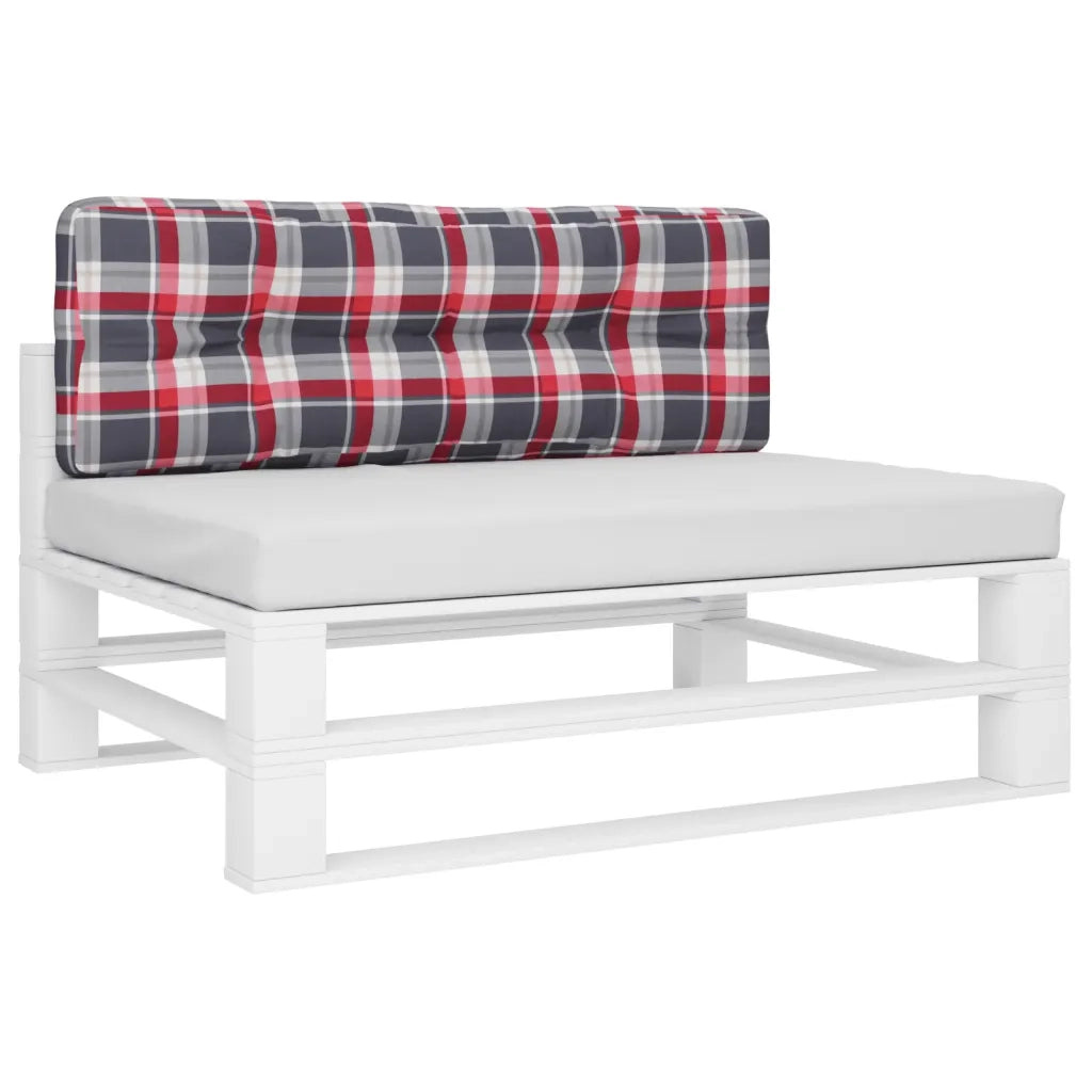 Cuscino per pallet | Cuscini per sedie a Quadri Rossi 120x40x12 cm in Tessuto