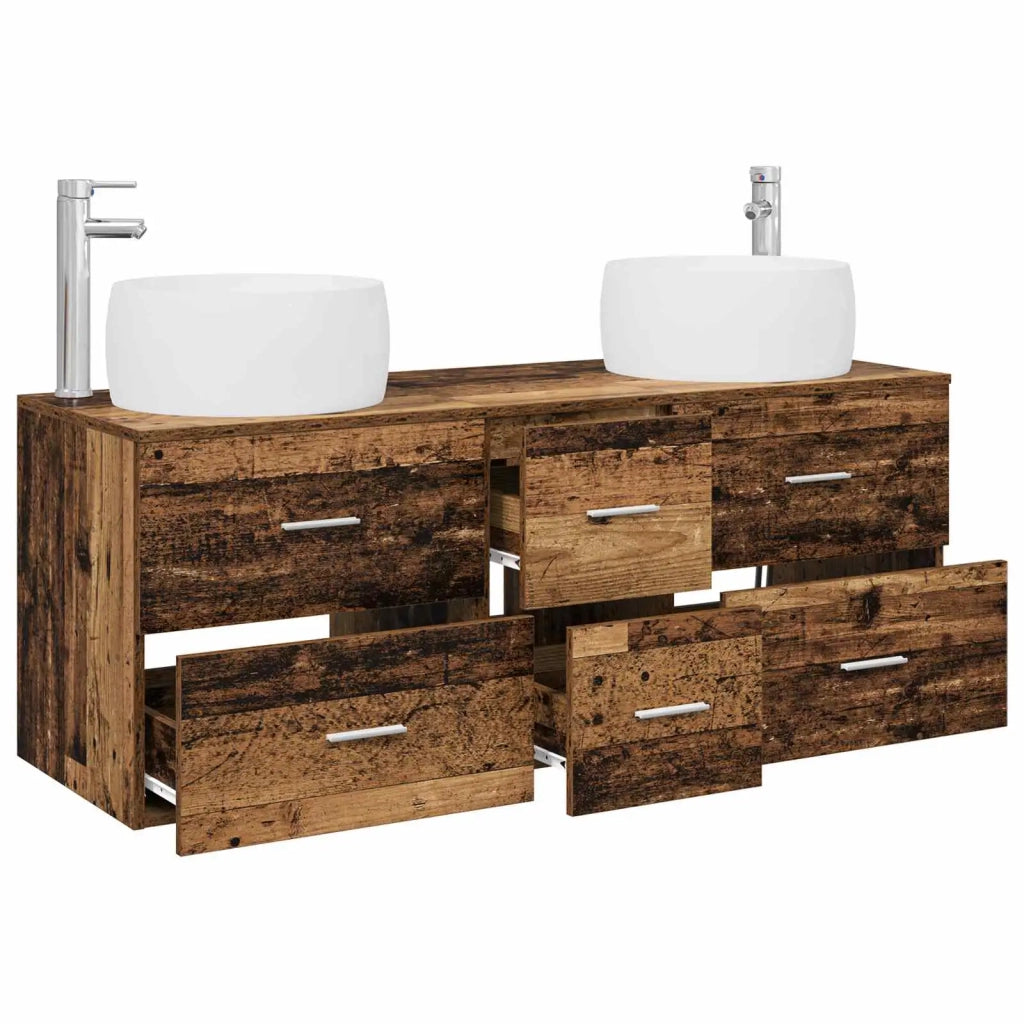 Set di mobili per il bagno 3 pz Legno antico 3405937