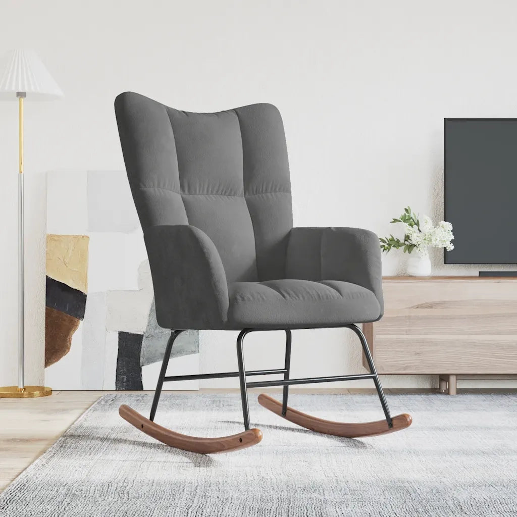 Sedia da Pranzo Grigio Scuro in Velluto CFW3428805