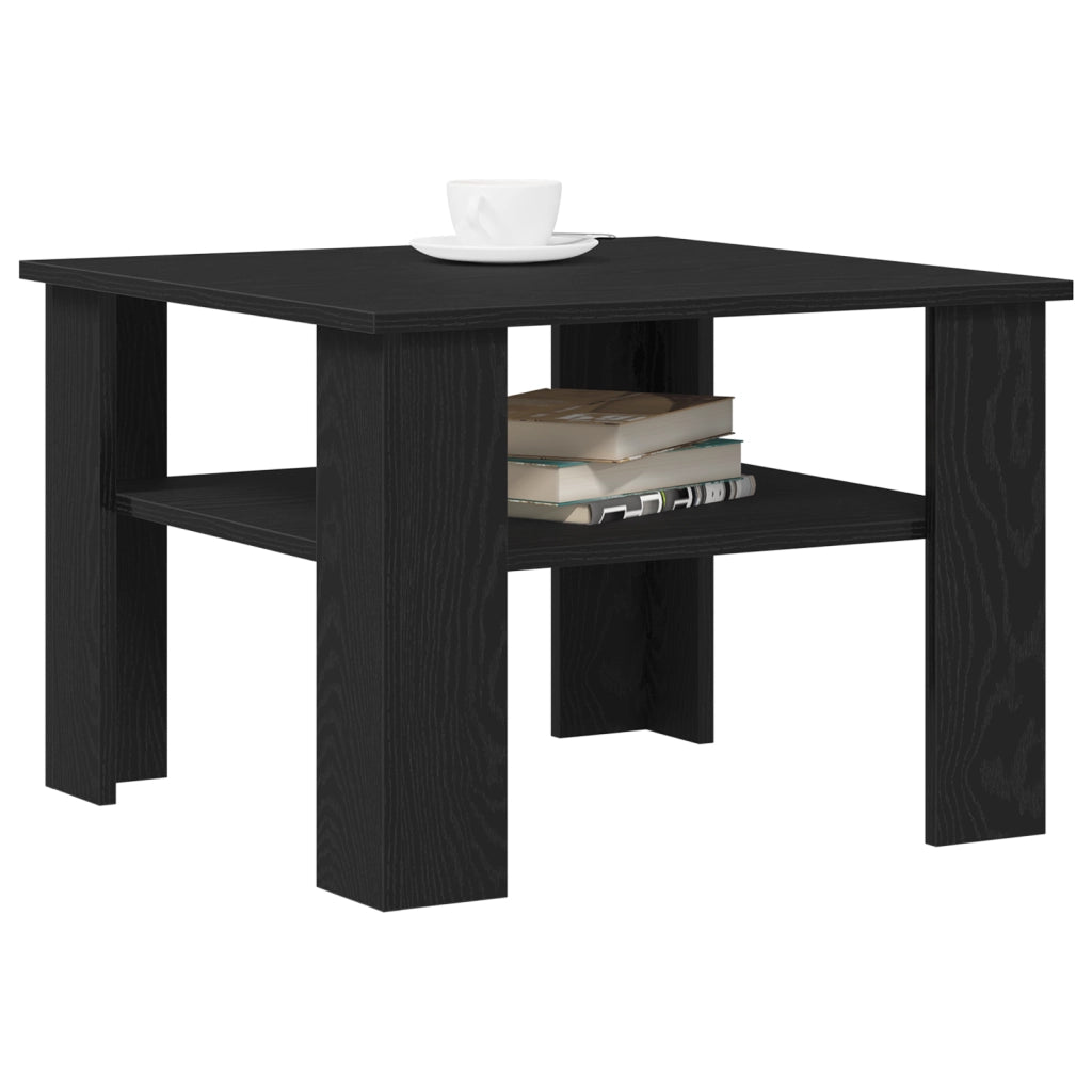 Tavolino da caffÃ¨ nero in Rovere 60x60x42 cm in legno ingegnerizzato