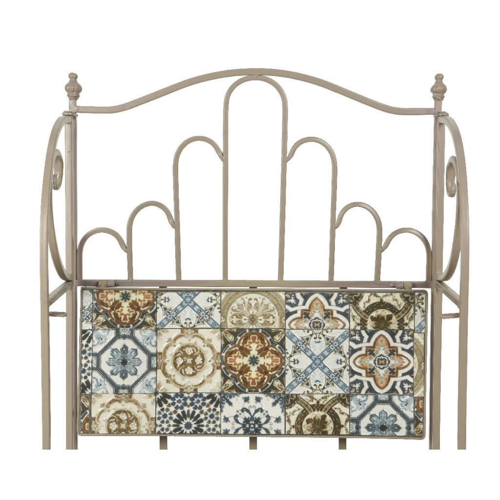 SCAFFALE CON MOSAICO 31X57XH118CM TORTORA IN FERRO
