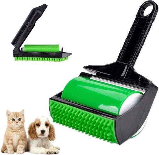 Roller a Stick per 2 pezzi di rullo per pelo di animale - riutilizzabile lavabile - verde.