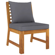 Divano Centrale Modulare Cuscini Grigio Scuro Massello Acacia cod mxl 67212