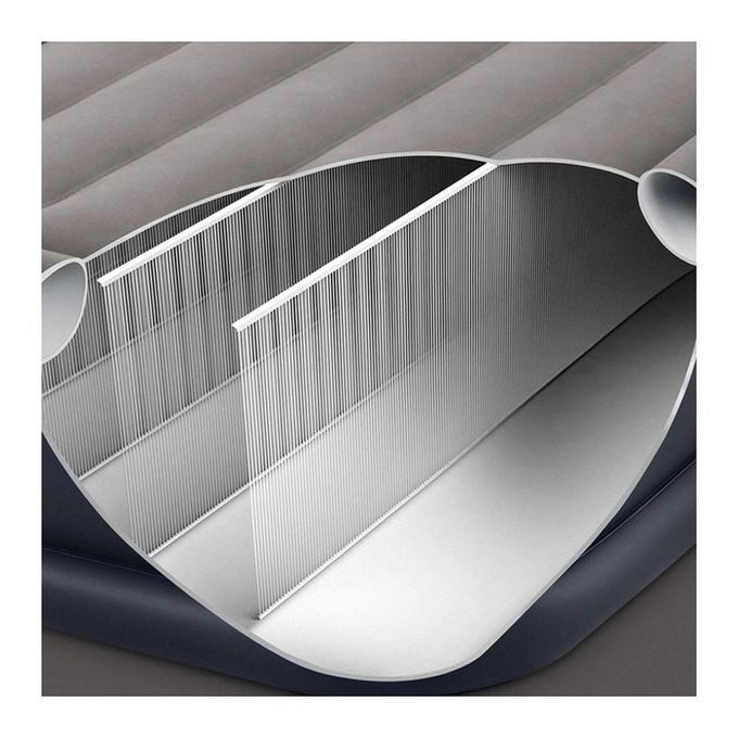 Intex 64136ND Materasso Dura-Beam Pillow Rest Deluxe Matrimoniale Bicolore con Pompa Elettrica Incorporata 152x203x42 cm