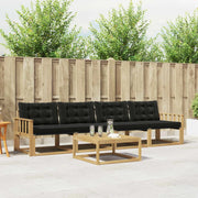 Set di divani da esterno 5 pcs Bianco e Nero 79 x 79 x 37 cm