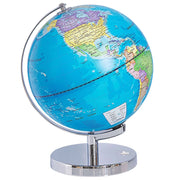 Mappamondo decorativo blu argento supporto in metallo feltrino LED mappa stella 24 cm