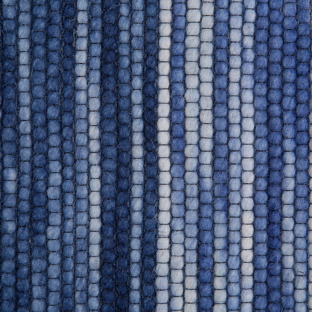 Tappeto Blu Lana e Poliestere 140 x 200 cm Tessuto a Mano Design Moderno