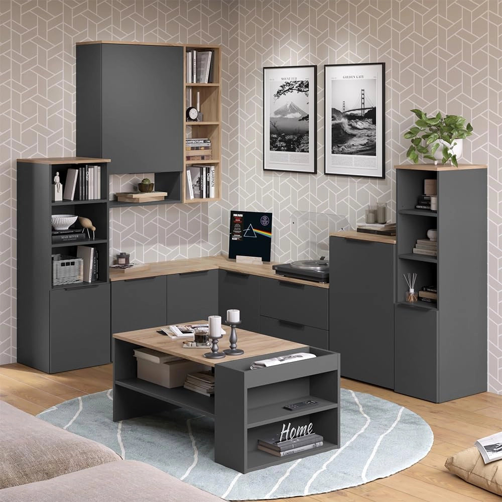 Armadio universale Wido, Grigio, 30.2 x 120 cm con una porta