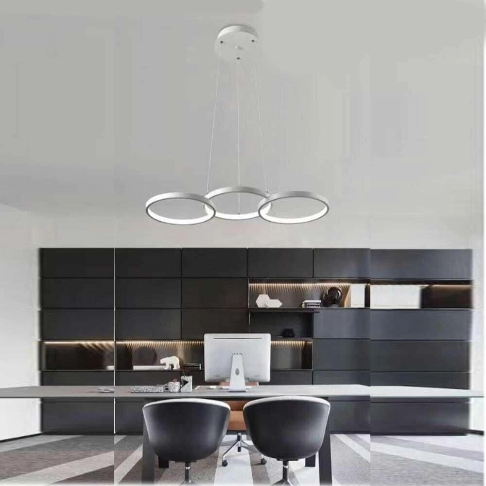 Trade Shop - Lampadario A Sospensione Da Soffitto 3 Anelli Tre Tonalità Di Colore 40w B63-b3c -