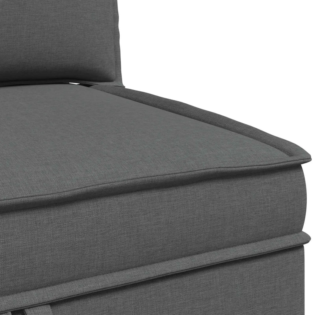 Divano ad Angolo con Storage Grigio Scuro Tessuto