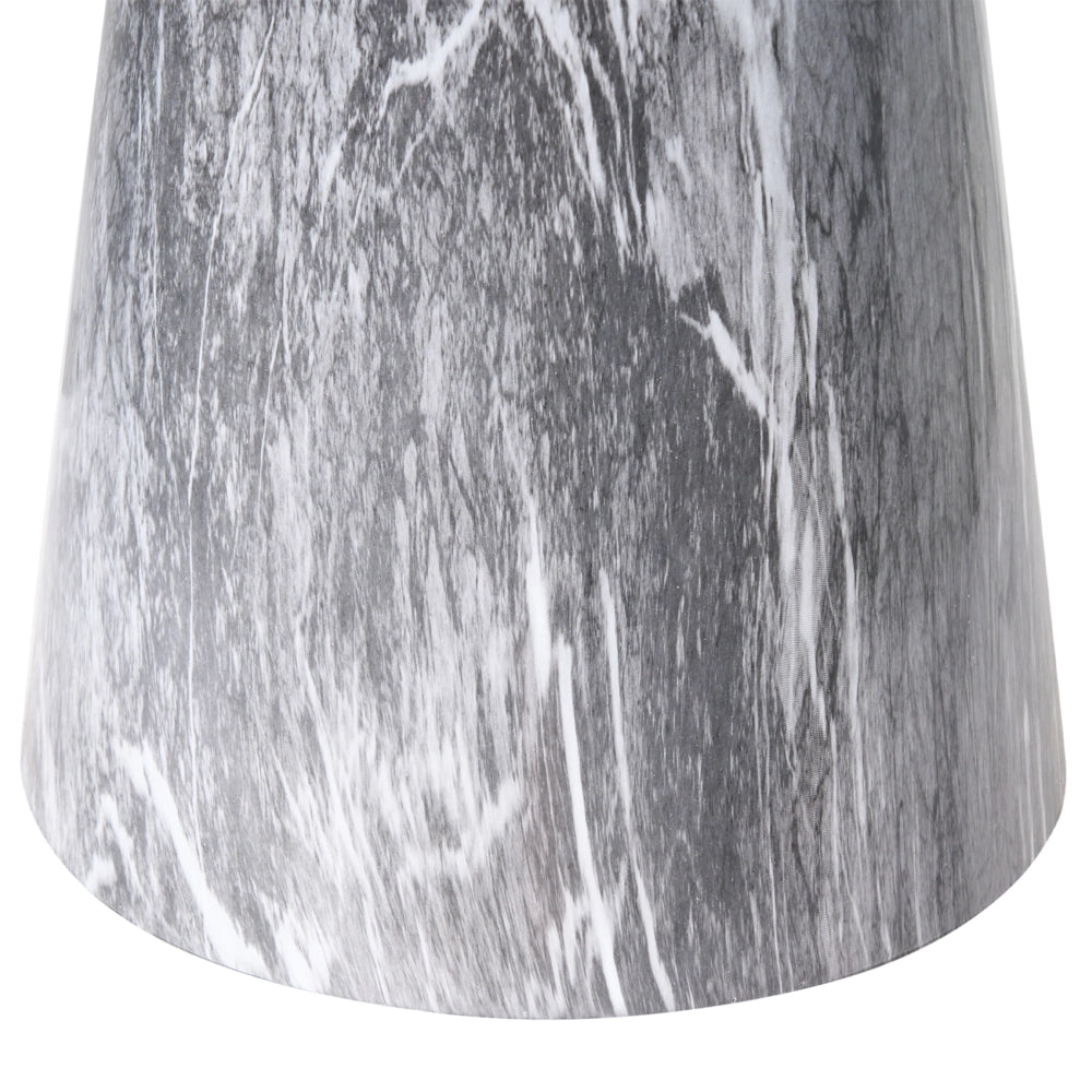 Tavolino in metallo grigio con piano in vetro temperato effetto marmo Tavolino da caffè piccolo Tavolino finale stile glamour