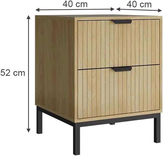 Comodino Lennox, Rovere, 40 x 52 cm