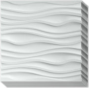 Pannelli decorativi 3D in PVC bianco opaco - set da 12 - stile moda - 50 x 50 cm - 3 m²