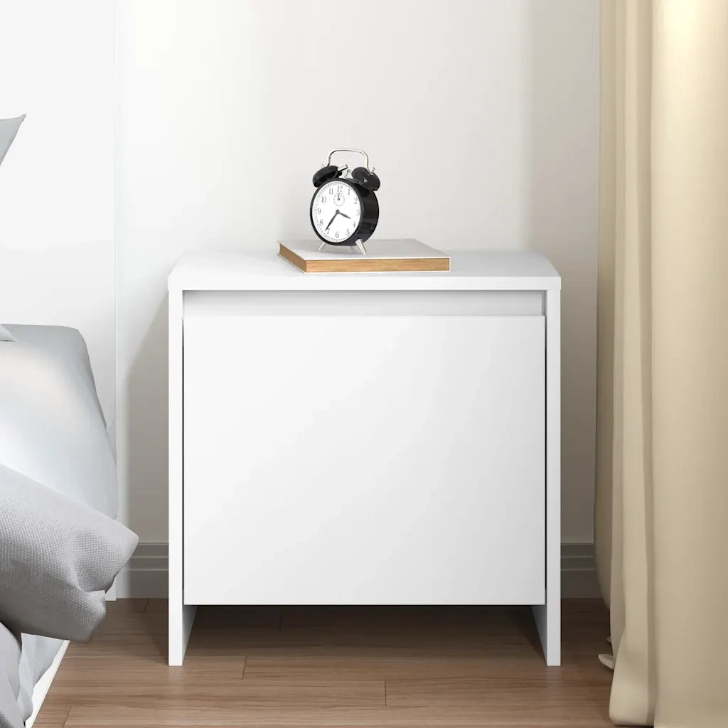 Comodino | Armadio da Notte | Mobiletto da notte Bianco 45x34x44,5 cm in Truciolato