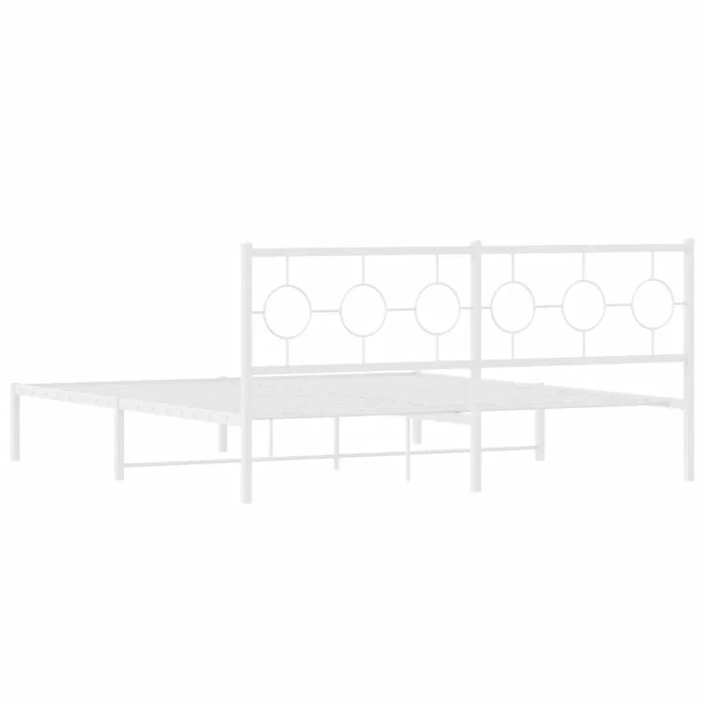 Giroletto con Testiera-Struttura Letto con testiera Metallo Bianco 183x213 cm 921101
