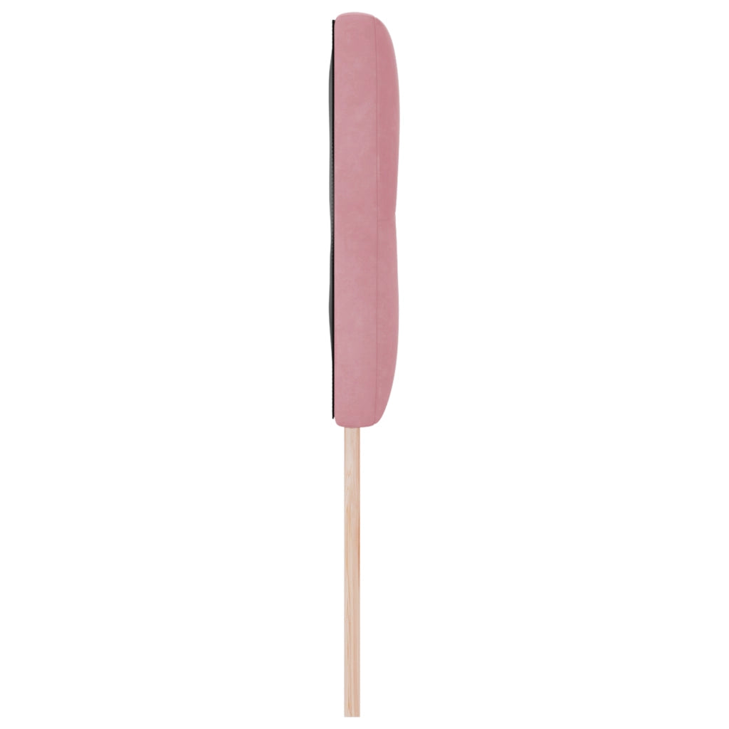 Testiera LED Con Bottoni Imbottiti Rosa 72 cm Velluto