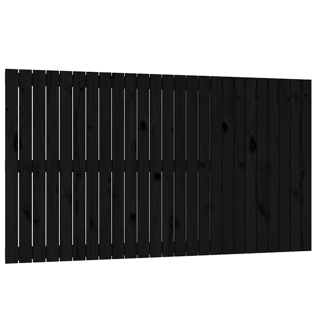 Testiera da Parete Nera 159,5x3x90 cm in Legno Massello di Pino
