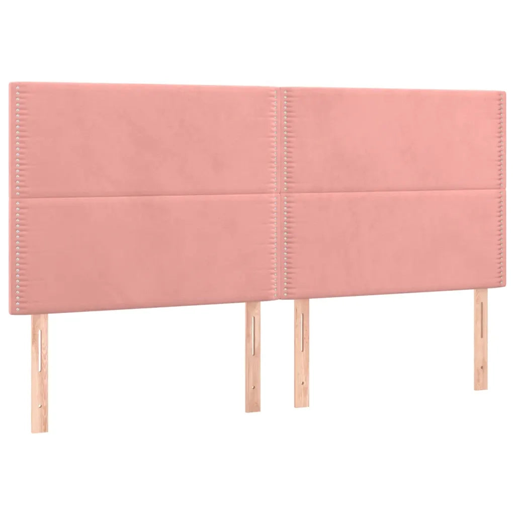 Giroletto a Molle con Materasso Rosa 160x200 cm in Velluto 3137796