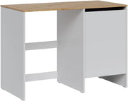 Mobile lavatrice Viktor, Bianco/Rovere artigianale, 119.6 x 88.2 cm con 1 porta, per una conservazione salvaspazio sopra le lavatrici