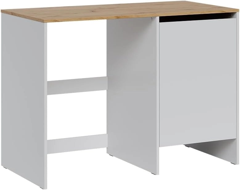 Mobile lavatrice Viktor, Bianco/Rovere artigianale, 119.6 x 88.2 cm con 1 porta, per una conservazione salvaspazio sopra le lavatrici