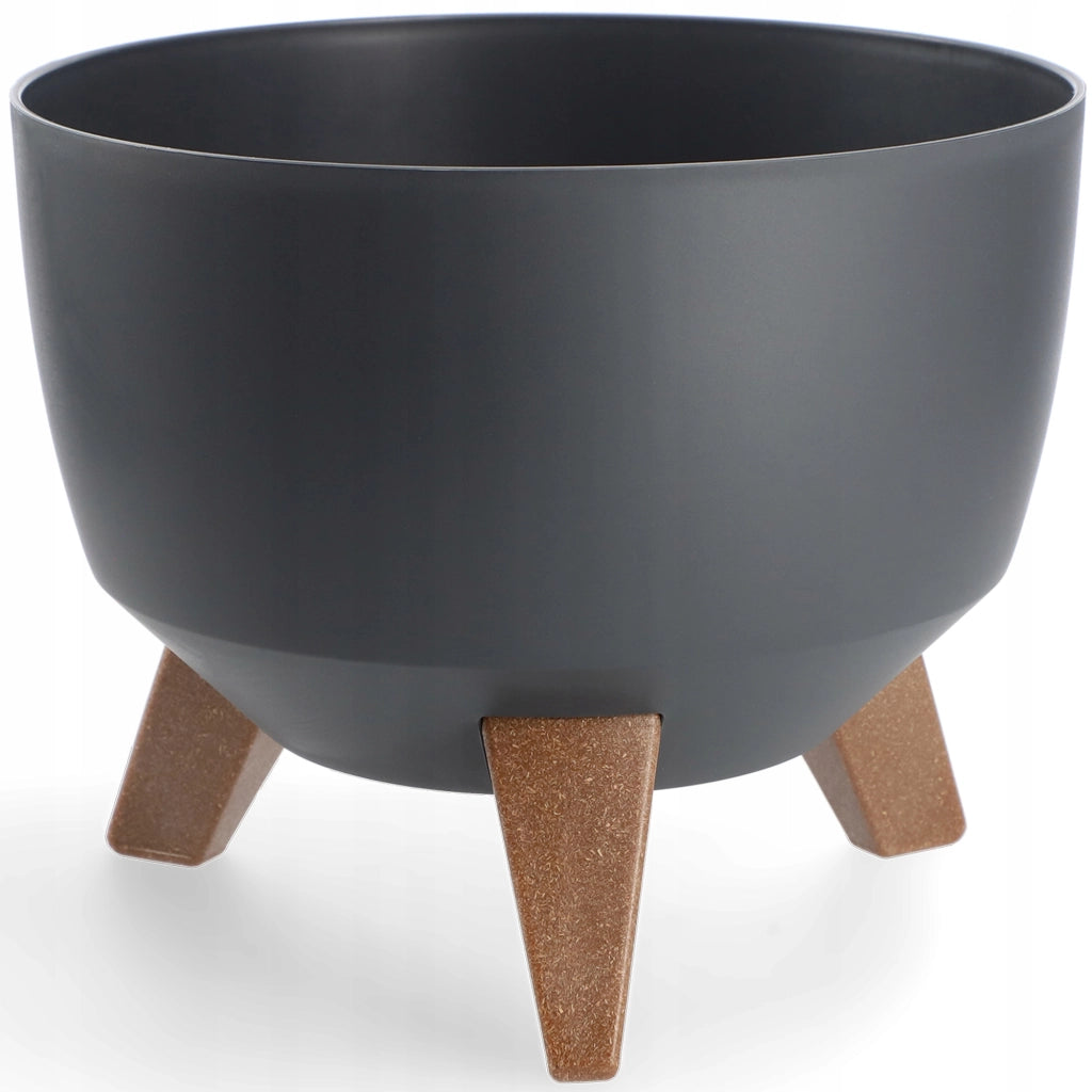 Vaso da fiori KADAX 24 cm con coperchio e piedini interni, colore antracite
