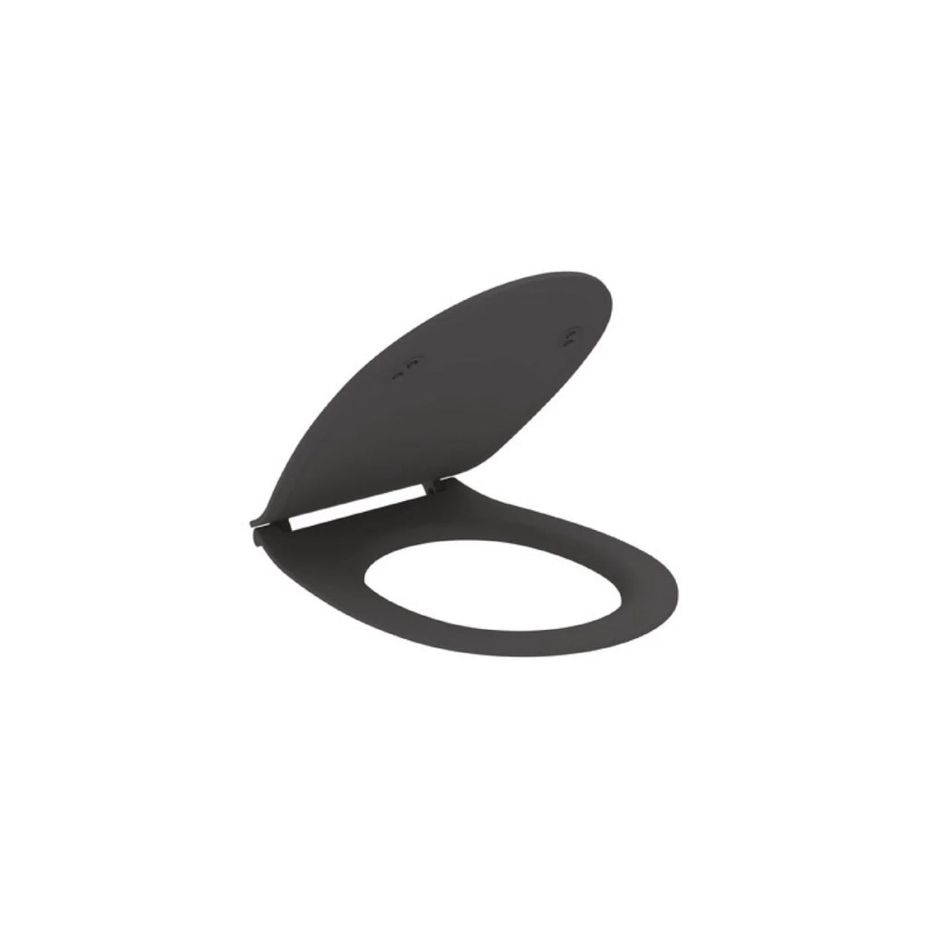 Coppia Di Sanitari Con Copriwater Ercos Da Terra Filo Muro Senza Brida Nero Opaco "Kite"