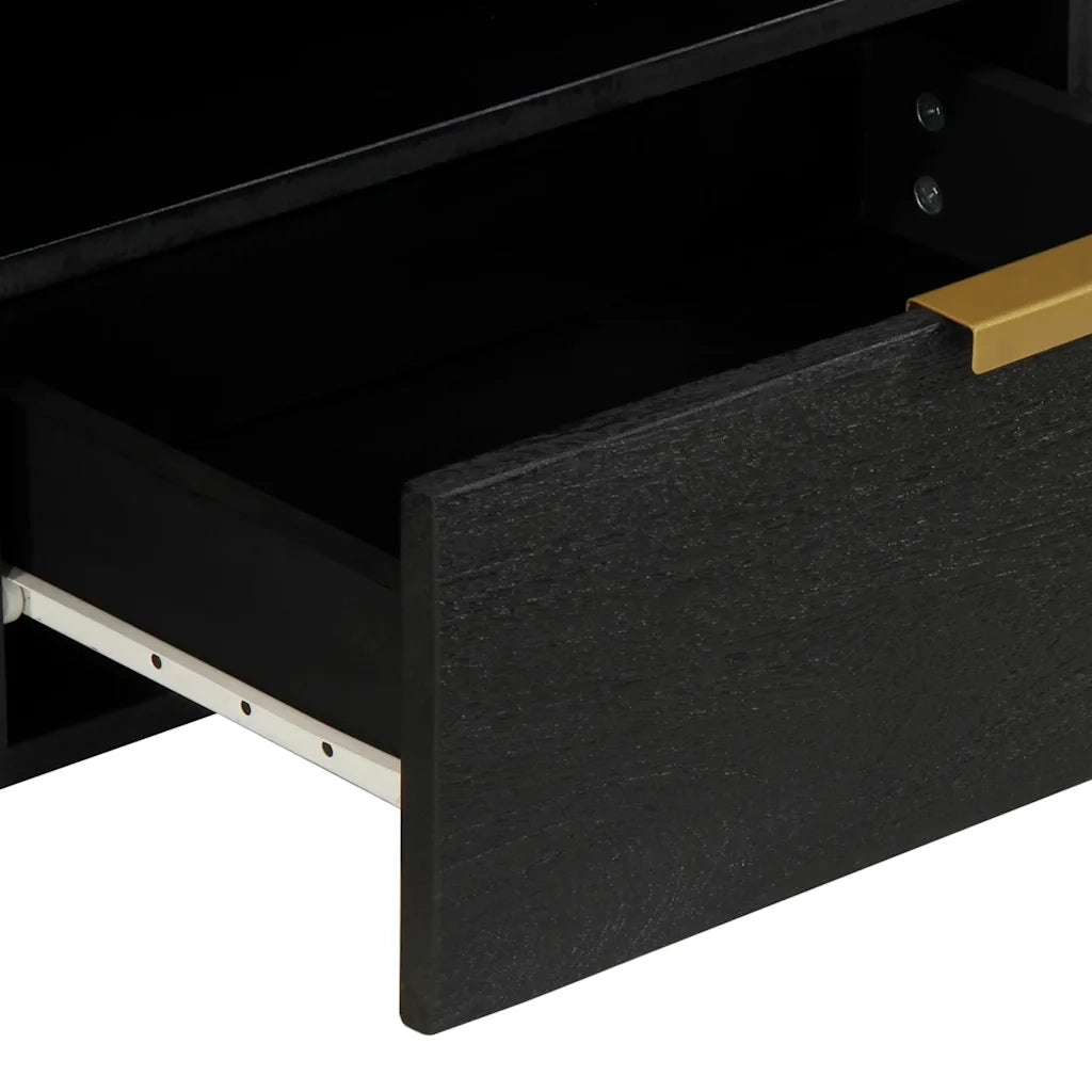 Mobile Porta TV Nero 80x33x46 cm in Legno Multistrato
