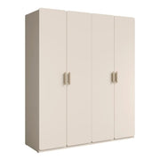 Armadio 4 porte AMALIE 179x210x57 cm – Colore beige sabbia – Con 3 ripiani aggiuntivi