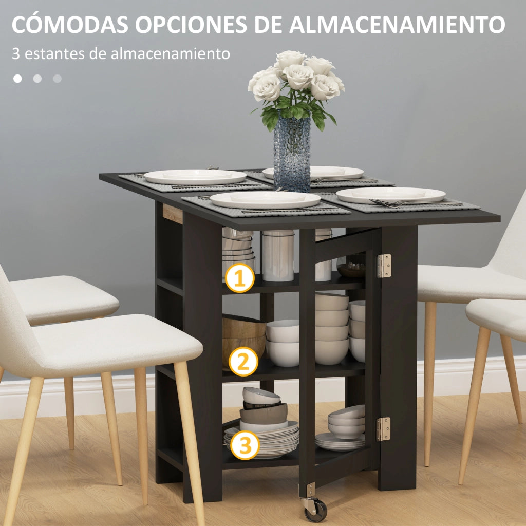 Tavolo da cucina pieghevole ¨C zephmum ¨C nero 120x60x75 cm