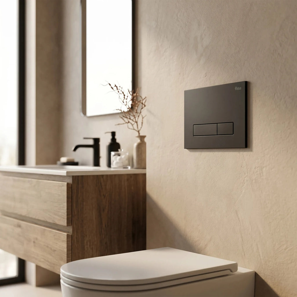 Set Telaio Da Incasso Per Wc 024n Con Pulsante Hd Black
