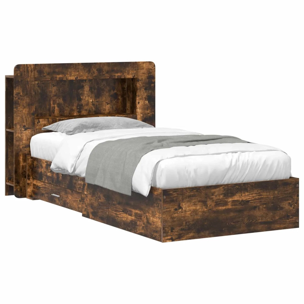 Telaio del letto con storage Rovere Fumo 80 x 200 cm