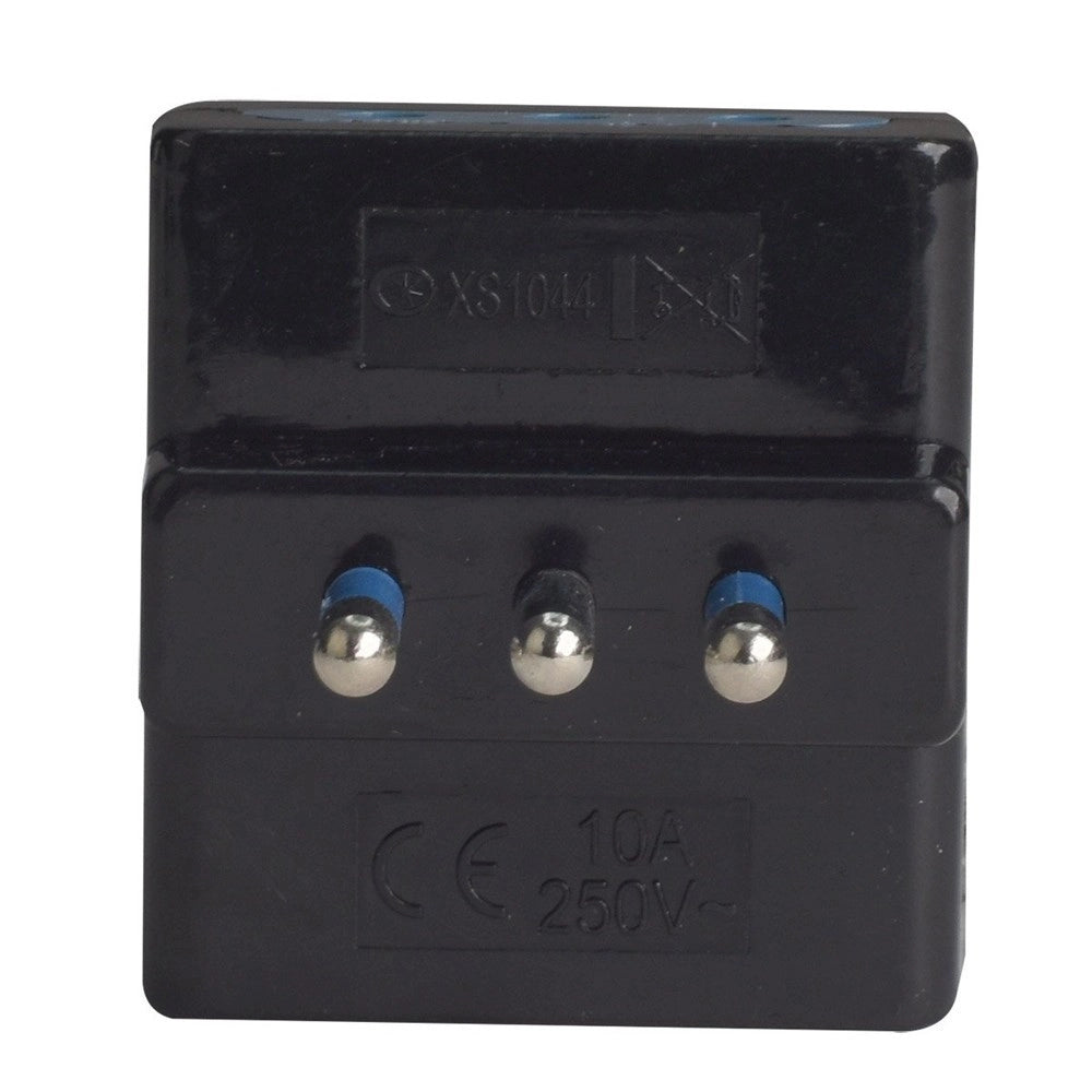 Trade Shop - Adattatore Spina 2p+t 10a 2 Presa 10a 2p+t 1 Presa Ita 10a/schuko 16a Nero 83042 -