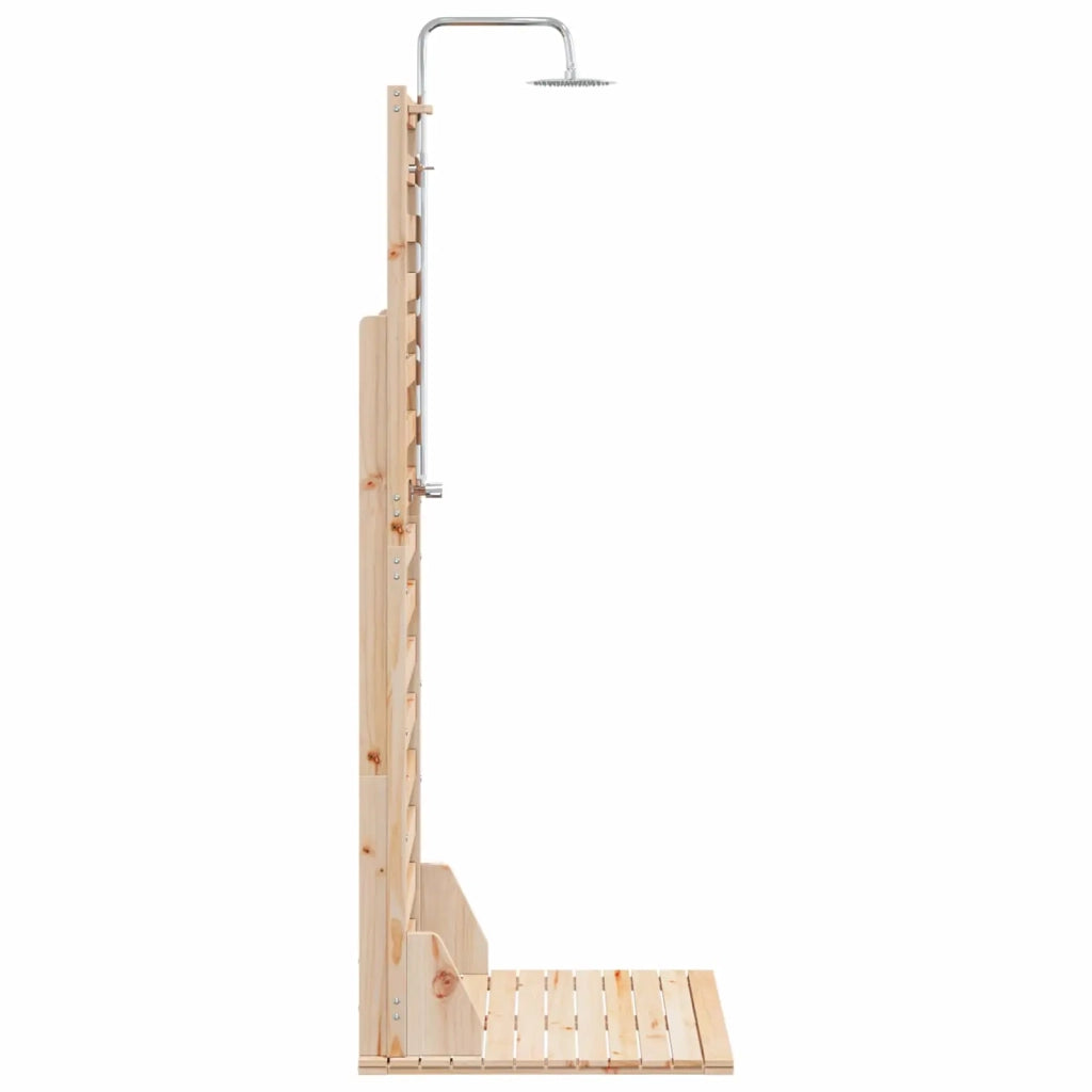 Doccia da esterno 225 cm Legno massello di pino e acciaio inox 886348
