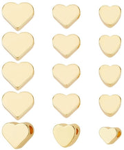 Set di perle 15 pezzi - Cuore di perle dorato - Perle europee 5-7mm - Perle metalliche in ottone - Creazione di gioielli - Foro 1,2-1,5mm
