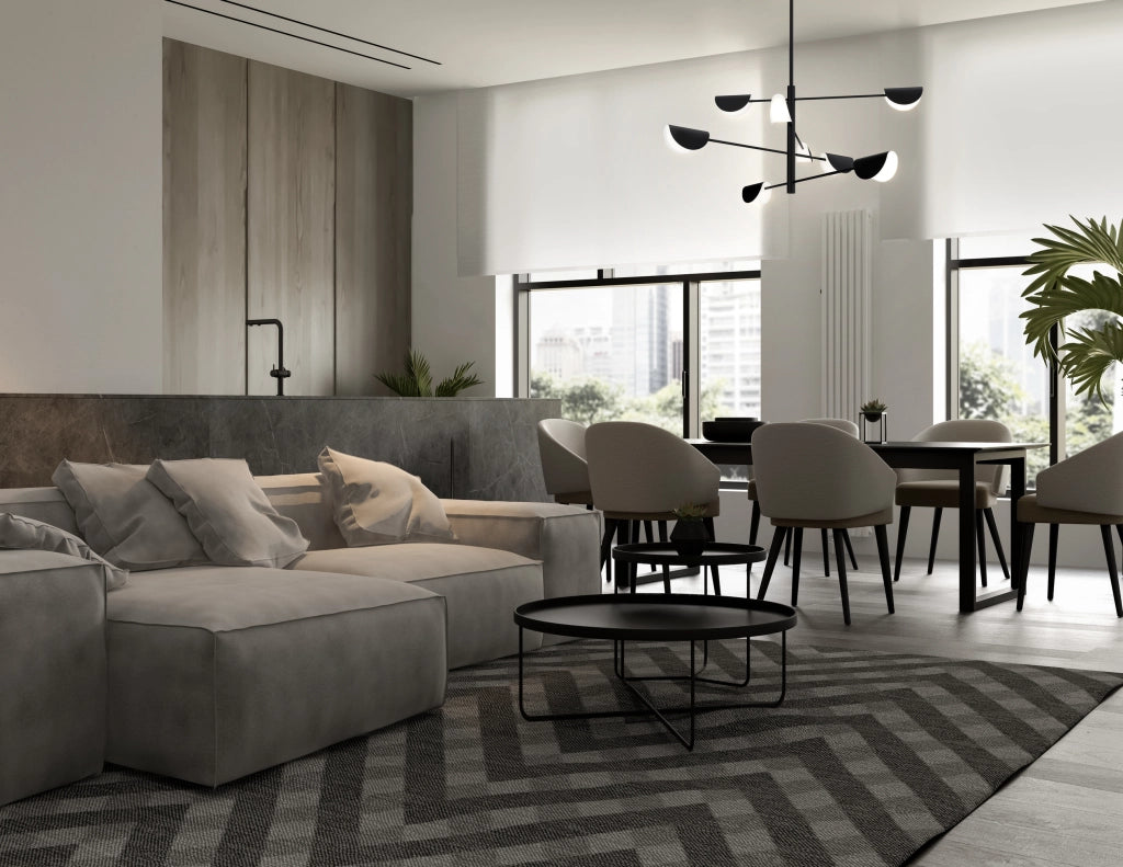 Maytoni Lampadario moderno Mollis 8 luci G9 nero metallo diffusore acrilico