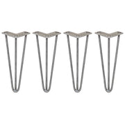 4 Gambe per Tavolo a Forcina SkiSki Legs 30,5cm Acciaio Naturale 3 Rebbi 10mm