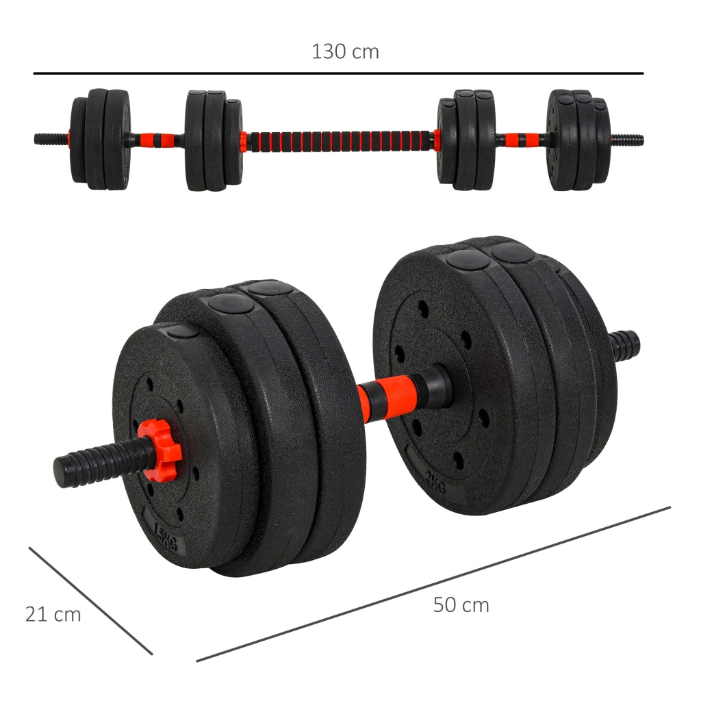 Set manubri 25 kg 2 in 1 con barre connessione e asta estensione ¨C zephmum ¨C Nero
