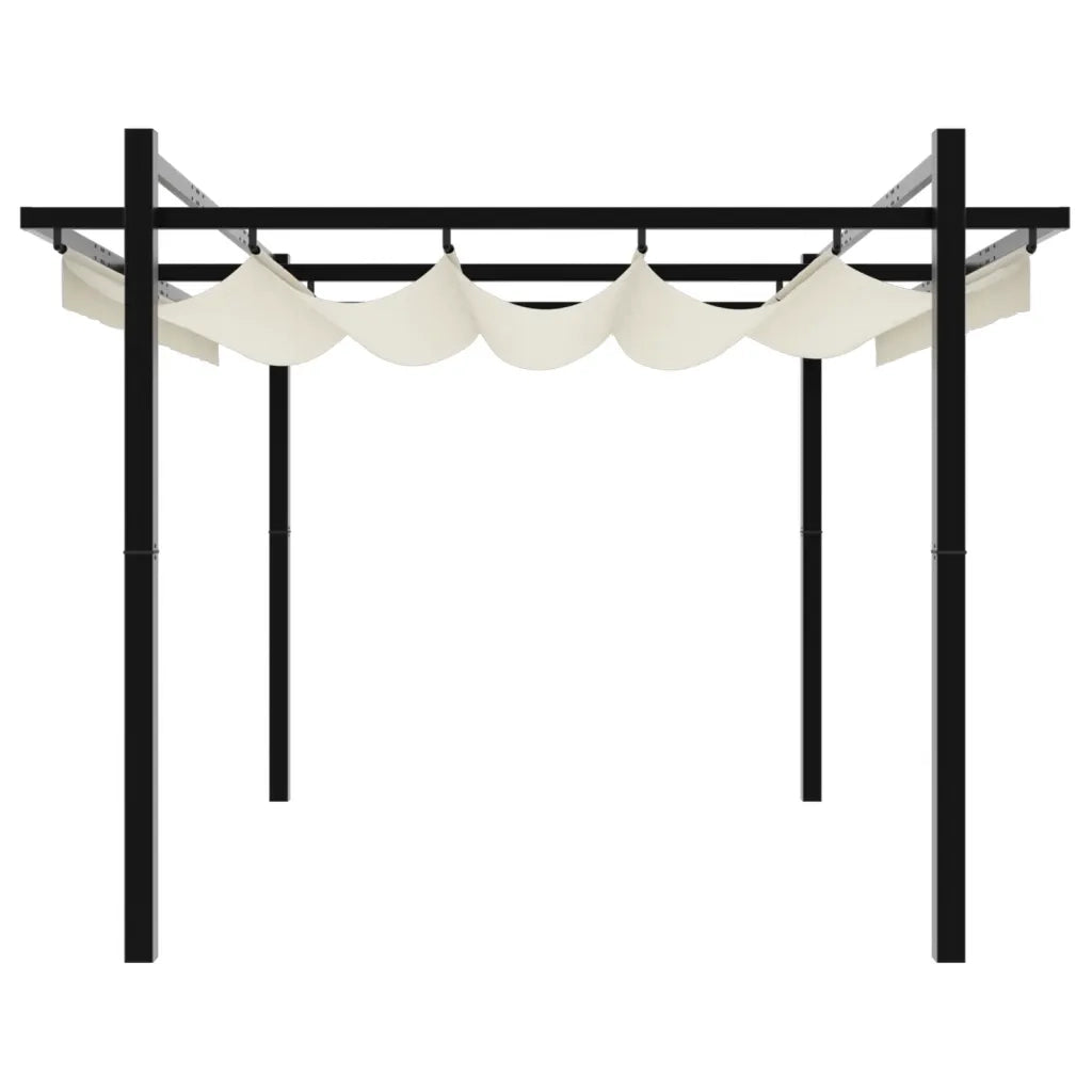 vidaXL Gazebo da Giardino con Tetto Retrattile Crema 3x3m in Alluminio