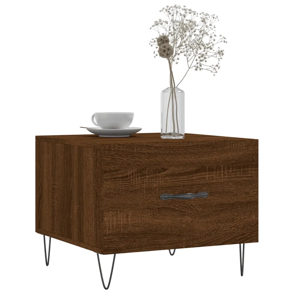 Tavolino da Salotto Rovere Marrone 50x50x40cm Legno Multistratocod mxl 81356
