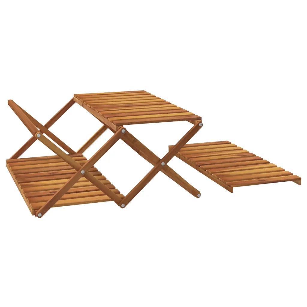 Scaffale Pieghevole 3 Ripiani 70x31x63 cm Legno Massello Acacia CFW1196142