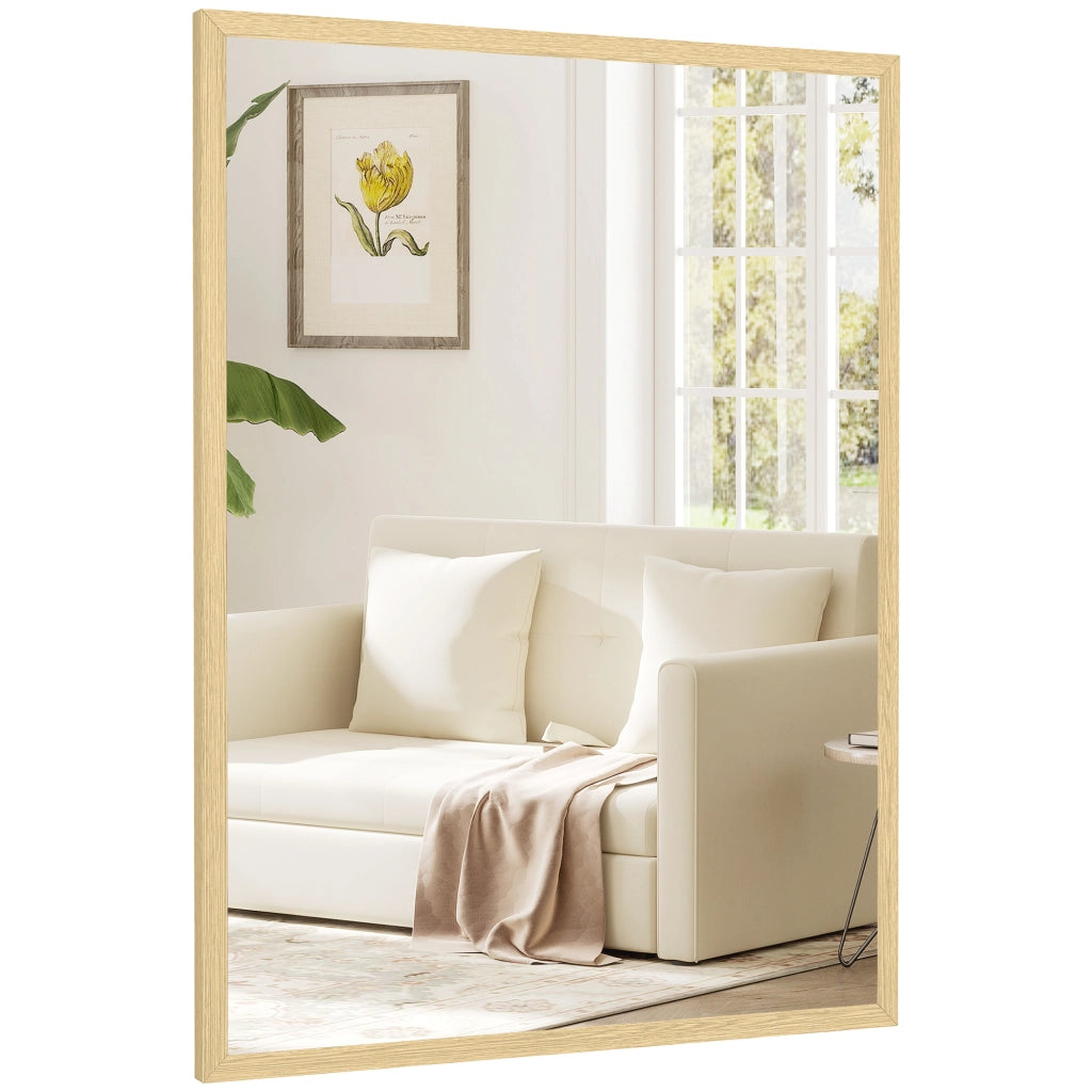 Specchio Rettangolare da Parete ¨C Xylo ¨C Cornice Legno Naturale 80x60 cm