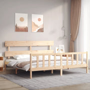 Giroletto senza Materasso-Struttura Letto 200x200 cm in Legno Massello di Pino 815826