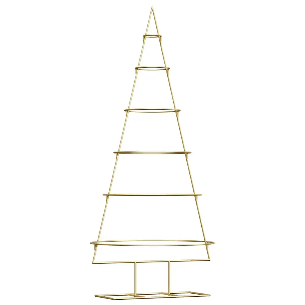Albero di Natale in metallo con supporto Oro 148 cm