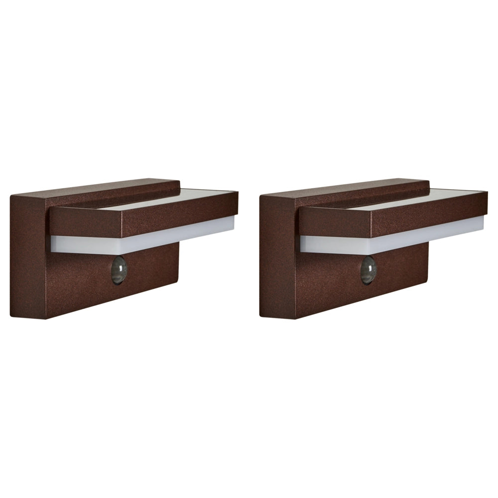 Applique da Esterno a LED in Alluminio Marrone con Sensore di Movimento e Cavo USB Luce d'Accento IP54 Design Moderno