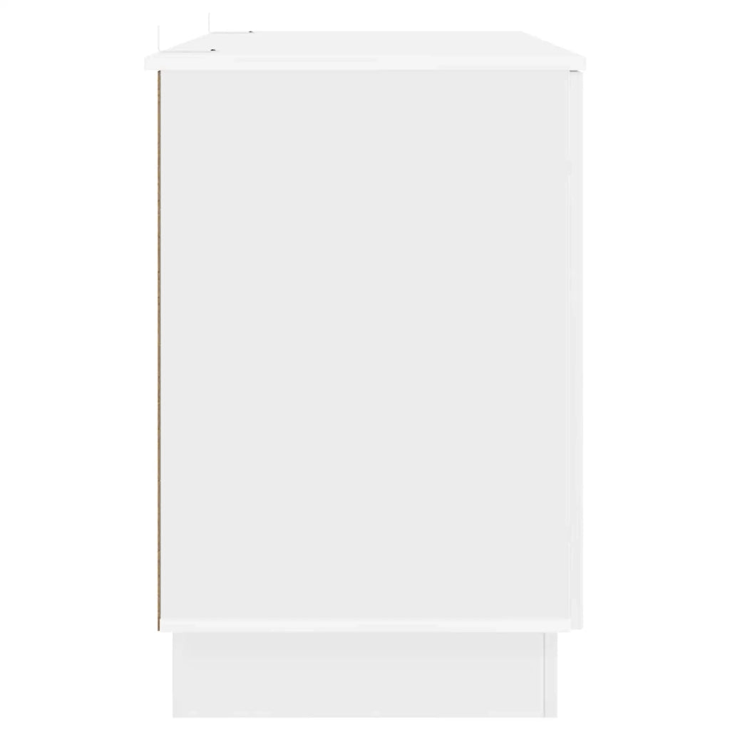 Scrivania Bianco Lucido 142,5 x 50 x 75 cm Legno ingegnerizzato