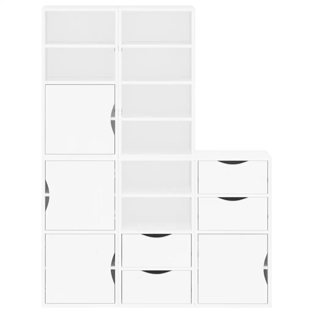 Armadietti Laterali 5 pz ODDA Bianco 40x24x79 cm Legno di Pino